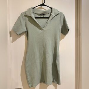 Nasty Gal Seafoam Collared Vintage Mini Dress — size 6